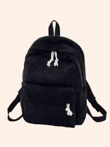 Personalized Corduroy Backpack | Personalized Backpack With Name | Collegiate Style | Children Backpack | Teenage Backpack | Customizable | Corduroy | Back To School | Gift,Christmas Gift Supplies ,Travel Organizer - Corduroy Preppy Backpack - View 7
