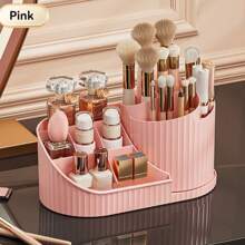 360° Rotating Dustproof Makeup Organizer: Multi-Functional Cosmetic Storage Carousel For Lipstick, Eyeshadow Brushes & Makeup Tools | Vanity Table Desktop Rotating Holder, Large Capacity Beauty Storage Box With Anti-Dust Design,For Holiday Beach, Bathroom Collection, Bedroom Collection, Large Capacity