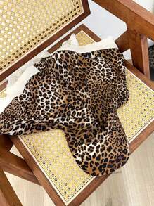 1pc Unisex Quick-Drying Leopard Diamond Lace Brim Cap Headwear Bandana Scarf Face Cover, Multifunctional Outdoor UV Protection Neck Gaiter Suitable For Hiking, Cycling, Casual, Beach, Daily Use