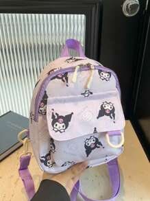 Sanrio 1 pieza de mochila kawaii de Sanrio con figura de anime y dibujos animados, bolsa de almacenamiento para viajes al aire libre, bolso de hombro lindo, mochila escolar con diseño de Canela (Cinnamon Roll)