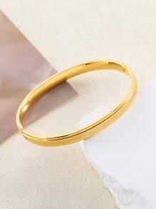 1 件不锈钢缎面经典复古风格女士手链，适合日常佩戴 - E - 查看 9