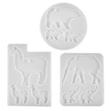 1/18pcs Resin Animal Home Keychain Silicone Mold Set Keychain Ring Resin Animal Series Bear Alpaca Elephant Silicone Mold Epoxy Jewelry Casting Kit - Animal - View 6