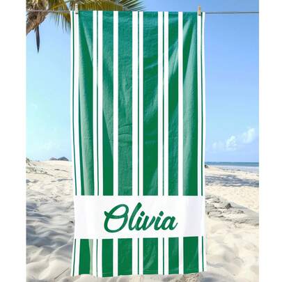 1pc Personalized Beach Towel, Can Print Your Name. Ideal For Use On The Beach, By The Pool, And During Beach Vacations. This Versatile Beach Towel Is The Perfect Choice For Outdoor Beach Activities And Travel, Providing Comfort For Relaxation, Sunbathing, And Resting. A Unique Gift For Her, Him, Mother, Father, Girlfriend, Boyfriend, Especially Suitable As A Romantic, Sand-Free, Vacationcore