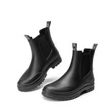Women Wellington Boots, Mucker & Yard Wellies, Garden And Hiking Waterproof Rain Boots, Comfortable Chelse Boots - Black - View 8