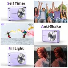1080P FHD, 44MP, DC403 Digital Camera HD Travel Retro Camera Entry-Level Schoolgirl Small Camera, 2.4-Inch Screen, Portable Vlog Live Camera, Built-In Microphone With 32GB Card, Rechargeable Battery And 16x Zoom, 700mAh Battery Life, 90min Video, 150min Photos, Multilingual Support, Portable Pocket Design, Suitable For Teenagers And Beginners - Camera + Memory Card - View 7