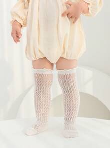 1 双纯色透气网眼婴儿长袜，适合新生男孩和女孩 - 彩色 - 查看 9