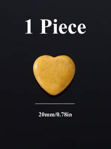 1pc 1.18 Inch Yellow Stone Crystal Heart Shape Large Healing Crystal Yellow Heart Shape Love Crystal Stone Reiki Gem Palm Worry Stone Relieve Anxiety Crystal Gift