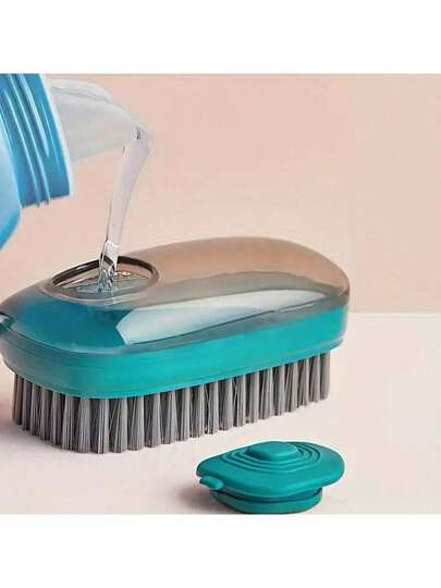 Multifunctional Liquid Cleaning Brush With Soap Dispenser - Deep Scrubbing And Rinsing Tool For Carpets, Floors, And Bathrooms - Manual, No Electricity Needed, Ideal For Home And Office Use, Bathroom Cleaning Tool