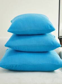 1pc Jacquard Pillowcase Sofa Cushion Cover Home Decor Protective Cover - Blue - View 6