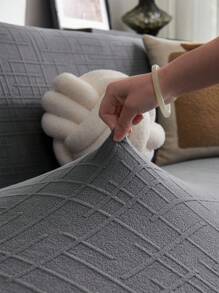 1pc Stretchable Sofa Cover, Slip Resistant Full Coverage Sofa Seat Cushion Cover, Machine Washable Dust Proof, Color Fast, Pet Friendly, For Bedroom, Office, Living Room, All Season - Grey - View 8