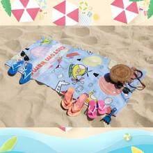 1pc Helicopter Printed Beach Towel, Customized Name, Super Soft Microfiber, Multipurpose Towel, Machine Washable, Highly Absorbent, Great For Travel, Camping, Beach, Swimming Pool, Perfect Gift Summer,Holiday