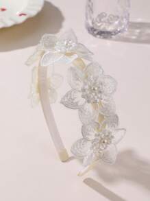 1pc/3pcs Girls Floral Faux Pearl Headband, Suitable For Daily Wear - Multicolor - View 8