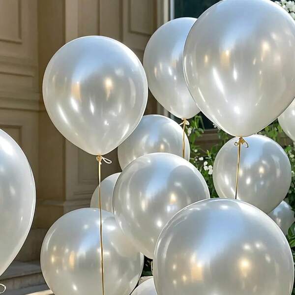 10/30/50 pièces ensemble de ballons blanc perle, convient pour anniversaire, mariage, Saint-Valentin, Thanksgiving, fête des mères, Halloween, Noël, Nouvel An, cérémonie d'ouverture, remise de diplômes, décoration de la maison, décoration de ballons, fête de ballons, arrière-plan photo, accessoire photo, décoration de nature morte