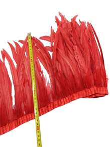2Meters Colorful Rooster Tail Feathers Trims 23-30cm /9.2-12inches Pheasant Feather Fringe Ribbon For Carnival Plumes Decoration Rooster Pheasant Tail Feathers Plumes DIY Headdress Halloween Wedding Christmas Craft Supplies Accessories