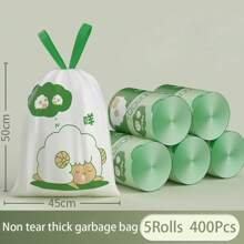 Bolsas de basura con cordón lindo, a prueba de rasgaduras, gruesas y extra gruesas para uso doméstico, sala de estar y cocina, bolsas de limpieza grandes