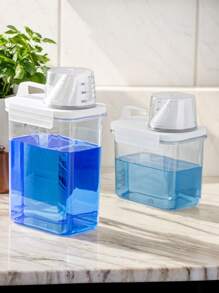 1 pièce Boîte de rangement pour poudre à lessive, utilisée pour stocker la poudre détergente, la poudre de savon, le conteneur de détergent liquide, pour un usage domestique
