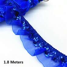 1 卷弹性亮片薄纱丝带，适用于 DIY、缝纫工艺品、包包、衣服、连衣裙、服装装饰 - 彩色 - 查看 15