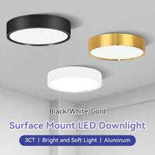 Luz empotrada para techo, Foco LED para decoración del hogar, Foco moderno para sala de estar, dormitorio, pasillo, baño, gabinete de cocina, tienda, hotel. Disponible en negro/blanco/dorado, en blanco cálido/neutro/frío, en 5W/10W/15W/25W. - Downlight de montaje en superficie - Ver 4