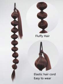 Braided Dark Brown 30 Inch Extra Long Synthetic Fiber Ponytail For Women