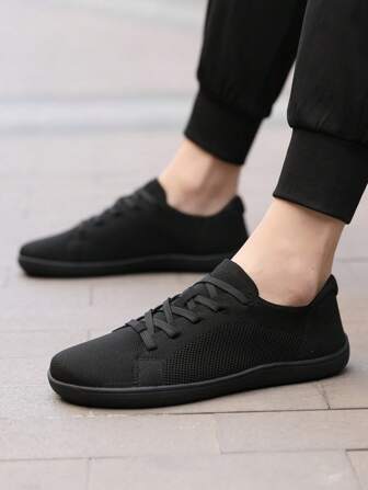 Wide Width Athletic Casual Shoes, Women/Men Large Toe Box Breathable Mesh Flat Bottom Sneakers