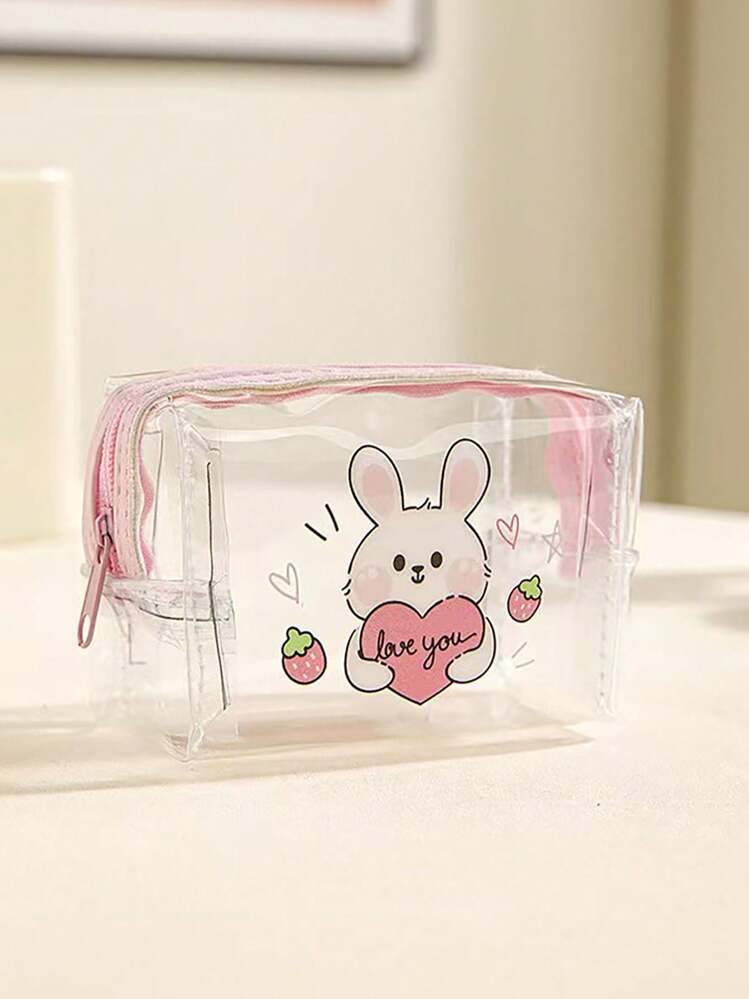 Mini Cute Cartoon Transparent PVC Coin Purse, Can Be Used As Small Handbag, Portable Cosmetic Bag, Lipstick Organizer. Made Of Waterproof And Dust-Proof PVC Material With Adorable Animal Patterns, Lovely Mini Travel Organizer Bag. - Multicolor - View 20