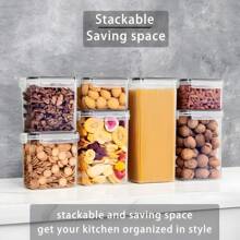 THELIFE 4/6/7/10/12/24 件密封食品储存容器：用于意大利面、干粮、面粉和糖的塑料罐 - 包括标签！