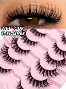 Sibeuna 7 Pairs Cosplay Anime False Eyelashes, Lightweight & Flowy, Cartoon Style, Create Dramatic & Dewy Makeup Look - Spiky Manga Lashes - View 1