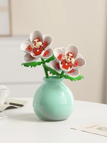 1pc/846pcs Artificial Everlasting Flowers Succulent Plants Handmade Flower Bouquets DIY Lily/Chrysanthemum/Rose/Hibiscus/Peony/Sunflower/Tulip/Gardenia 3D Puzzle Assembly Building Blocks Model Home Decor Desktop Ornaments, Mother's Day/Birthday Gift