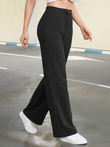 Damskie legginsy sportowe z wysokim stanem i ściągaczem, przyjazne dla skóry, oddychające, podnoszące biodra, modne i swobodne spodnie z szerokimi nogawkami, spodnie rozszerzane, odpowiednie na każdą porę roku, idealne do noszenia na co dzień i do pracy