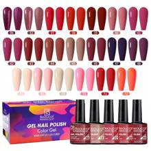 Beaucat 20 Colors Semi Permanent Nail Polish Set Soak Off LED Gel Nail Kit Salon Manicure At Home Nail Art Gifts For Women Girls - Red - View 1