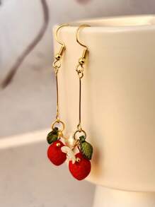 2 piezas Pendientes originales de gota con limón lindo y flor de resina para uso diario de la mujer, regalos para San Valentín, mamá, madre, Día de la Madre
