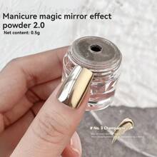 1瓶0.5克美甲魔镜粉，6种颜色，适用于DIY美甲及其他美甲用品，感恩节特辑 - 彩色 - 查看 8