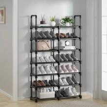 Shoe Rack, 1 Set Multi-Layer Metal Shoe Storage Rack, Room Accessories Shoe Organizer For Home, Summer Gift, Multifunctional Space-Saving Home Storage Tool