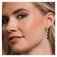 YISHEN 3-Stone Leverback Drop Dangle Earrings For Women | 925 Sterling Silver | Gemstone Birthstone | Oval 8X6MM 7X5MM And 6X4MM | Fine Jewelry Gifts For Her Mom Women Wife - Multicolor - View 3