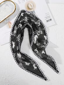 1 件浪漫优雅日常网眼蝴蝶形围巾 - 彩色 - 查看 7