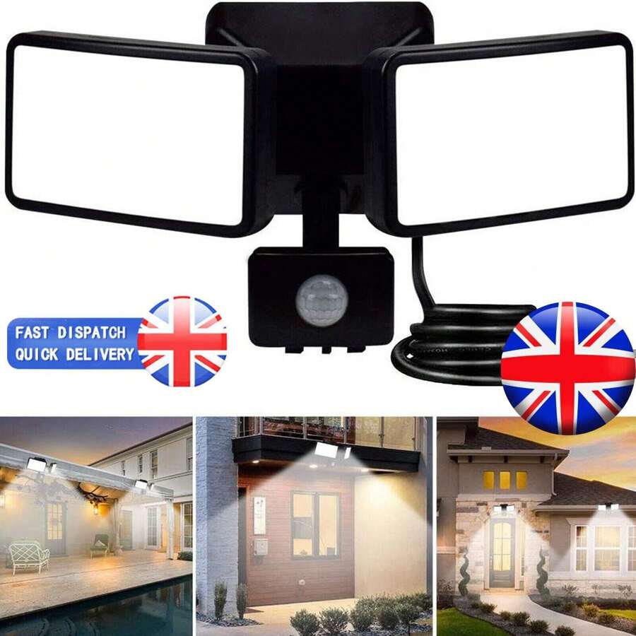 1PCS LED PIR Sensor Floodlight 20W Twin Motion Detector Garden Outdoor Security Light - Black - View 1