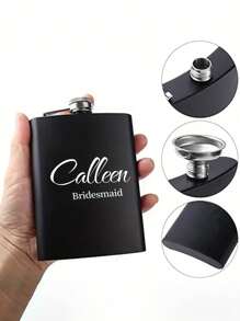 1 件定制不锈钢酒瓶，带名字，个性化结婚礼物，伴郎礼物，送给爸爸、丈夫、新郎、父亲的礼物 - 彩色 - 查看 3