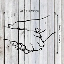 1 Pc Unique Hand-In-Hand Metal Wall Art - Minimalist Design For Dog Lovers - Decorative Art For Living Room, Hand-In-Hand Dog Lover Art