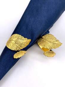 2 件/4 件豪华酒店餐巾环，金箔设计金属餐巾架，适用于婚礼、派对、餐桌装饰（电镀铁，有些不平整但不会影响使用，不建议购买） - 彩色 - 查看 7