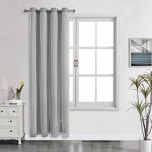 Top Eyelet/Hollow Star Cutout Curtain/Layered Solid Color Blackout And Sheer 2-In-1 Curtain/Blackout Bedroom Curtain/Bedroom Decor Curtain/Living Room/Classroom/Beautiful Sheer Lace Double Layer Curtain