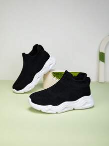 Nuove sneaker casual e traspiranti, facili da indossare e togliere, per bambini - Bianco e nero - Visualizzare 3
