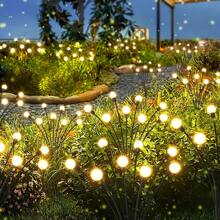 4-Piece Set Of 32LED Solar Lights, Outdoor Lights, Waterproof Lawn Lights, Christmas Decoration Lights, Christmas Decorations, Outdoor Decorations, Suitable For Outdoor Gardens, Courtyards, Terraces, Corridors, Lawn Decoration Lights, Warm White, Easy To Install, Automatically Lights Up When Dark - 暖白色 - 查看 5