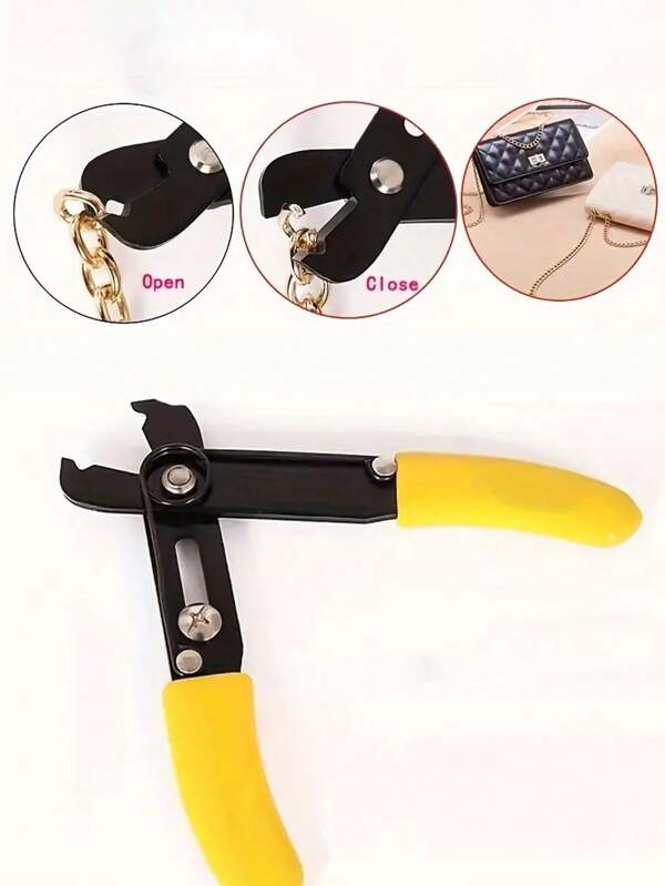 1 Stück Schmuckherstellung Ketten-Zange - genietet manuelle Taschenkettenöffner/-schließer, DIY Cutter, zahnlose Klemme, verstellbarer Mini-Abisolierer für Ketteninstallation & -modifikation