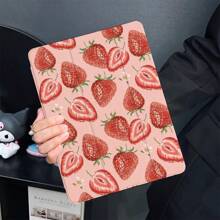 可爱草莓图案 iPad 保护套，采用时尚设计皮革 + TPU 材质平板电脑保护套，柔软防摔保护，超薄/智能支架/自动唤醒，兼容 iPad 第 10 代/iPad Air(M2)/Pad Pro(M4)/Air4/5/6/Pro10.5/2022/2021/2024/12.9/Mini7/2019/Air 11(2025)/11th/Air 13(2025) - 無色 - 查看 3
