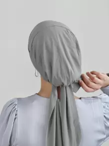 1 件女式纯色头巾头带，带弹性拉绳，透气舒适弹力吸汗带多功能运动头巾适合日常佩戴、瑜伽、健身和时尚造型 - 深灰色 - 查看 4