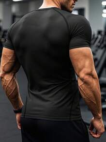 TELALEO Maglietta da uomo da compressione attiva a maniche corte, stile boyfriend, a media elasticità, traspirante e anti-umidità, adatta per l'attività sportiva all'aperto
