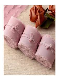1 Roll / 5 Meters High-Quality Handmade Chiffon Satin Ribbon, Versatile Use For Gift Packaging, Bows, Wedding Invitations, Bouquet Ribbons, DIY Crafts, Christmas Decorations, DIY Home Decor, Wedding Party Bouquet Supplies And Gifts