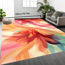 [Crystal Velvet 700g/㎡ Printed Bottom, 5mm Thick] 1 Piece Bohemian Style Solid Color Rug, Soft Anti-Slip Washable Carpet For Indoor And Outdoor, Living Room, Bedroom, Kitchen, Office, Home Decor, Doormat, Play Area Back To School