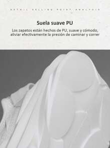 Zapatillas de deporte de malla transpirable de color sólido para hombre,Zapatillas de deporte antideslizantes cómodas,Zapatillas de deporte casuales para hombre,Zapatillas de deporte negras,blancas para deporte,trabajo y todos los días - Blanco - Ver 8