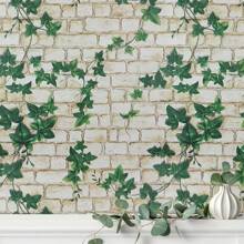 1 卷茂盛的绿色常春藤叶和花卉图案剥离和粘贴乙烯基壁纸 - 防水、防油、易于移除和粘贴，适用于客厅、卧室、户外花园装饰 - 多用途，适用于橱柜、桌子和客厅墙壁装饰礼物生日毕业房间装饰家居装饰浴室装饰卧室装饰房间装饰物品客厅装饰家居装饰客厅墙壁艺术墙纸贴纸个性化贴纸 - 綠色 - 查看 5